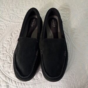 Crocs Women's Walu II Suede Loafer, Black, Size 8, Style # 203569